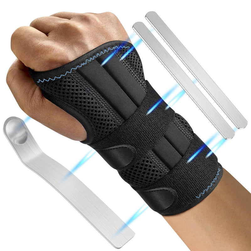 [Australia] - Wrist Bandages, Men Women Carpal Tunnel Wrist Support with Metal Splint Stabilizer, Wrist Support Left & Right Hand for Relieving Tendinitis Arthritis Pain in Carpal Tunnel Right S/M 