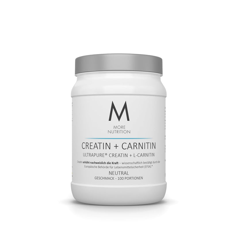 [Australia] - MORE Creatine + Carnitine, 500g, Natural, Creatine Monohydrate Powder 100 Servings (Pack of 1) 
