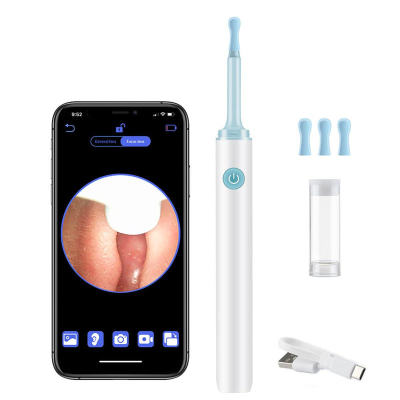 [Australia] - Earwax Remover Otoscope, LANMOU 1080P Wifi Ear Cleaner, Ear Cleaner with Camera, HD Otoscope with 6 LEDs & 4 Silicone Ear Spoons, Ear Cleaner for iPhone, Android, iPad, White 