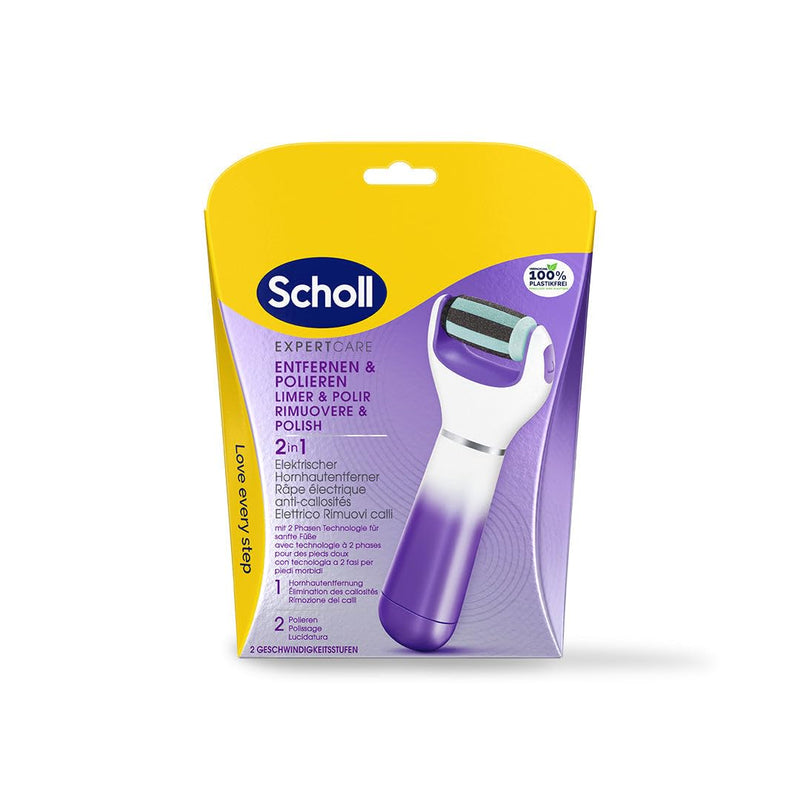 [Australia] - Scholl Expert Care 2-in-1 File & Smooth electric callus remover, callus removal for silky soft feet, electric purple 