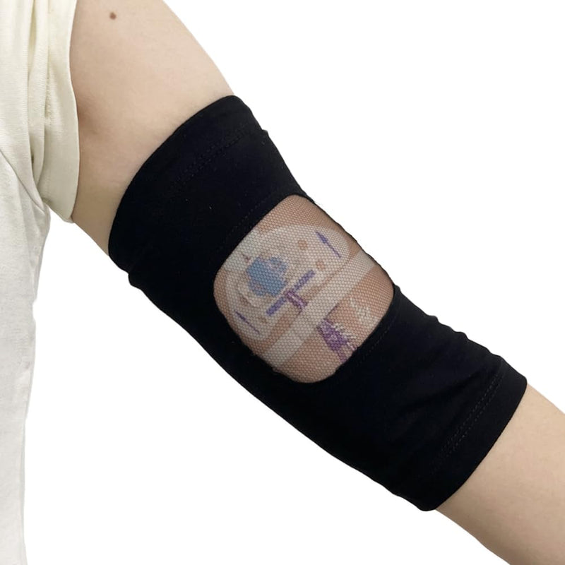 [Australia] - PICC Line Cover with mesh viewing window, breathable upper or forearm line sleeve, comfort cast protection (M) M 