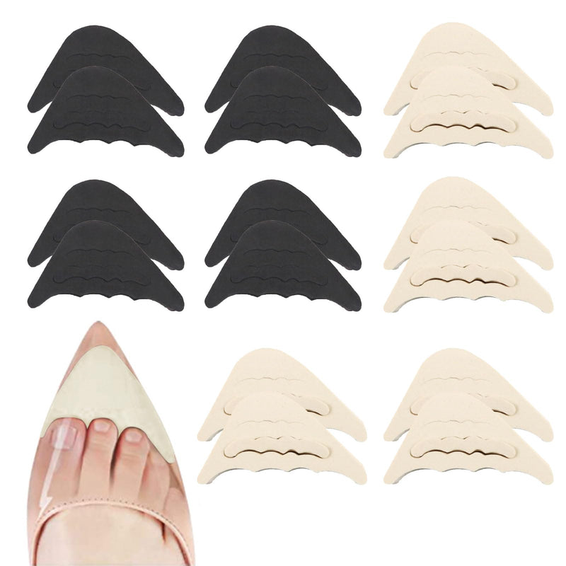 [Australia] - SKHAOVS 8 pairs of toe filler inserts, adjustable shoe fillers, adjustable toe plugs, shoe inserts for shoes that are too large, reusable shoe fillers, for women and men, black/white 