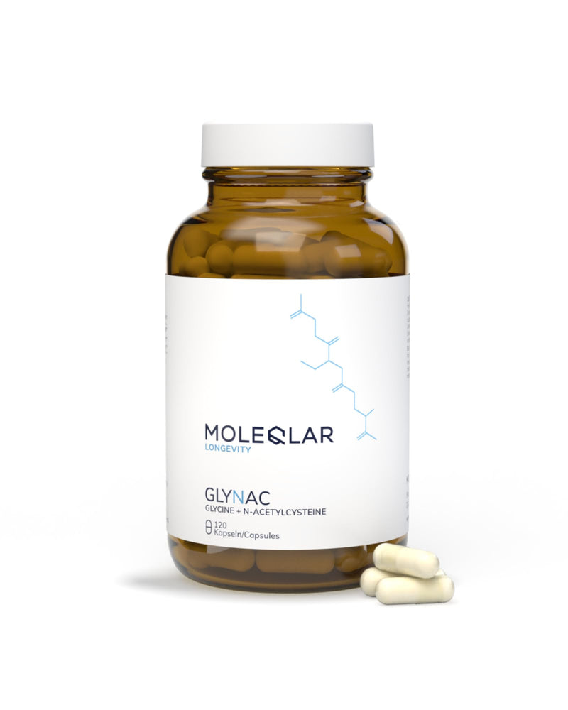 [Australia] - MoleQlar GlyNAC capsules 120 pieces - 600mg glycine & 600mg NAC (N-acetyl-cysteine) per serving - glutathione precursor complex - vegan & gluten-free - certified in DE 