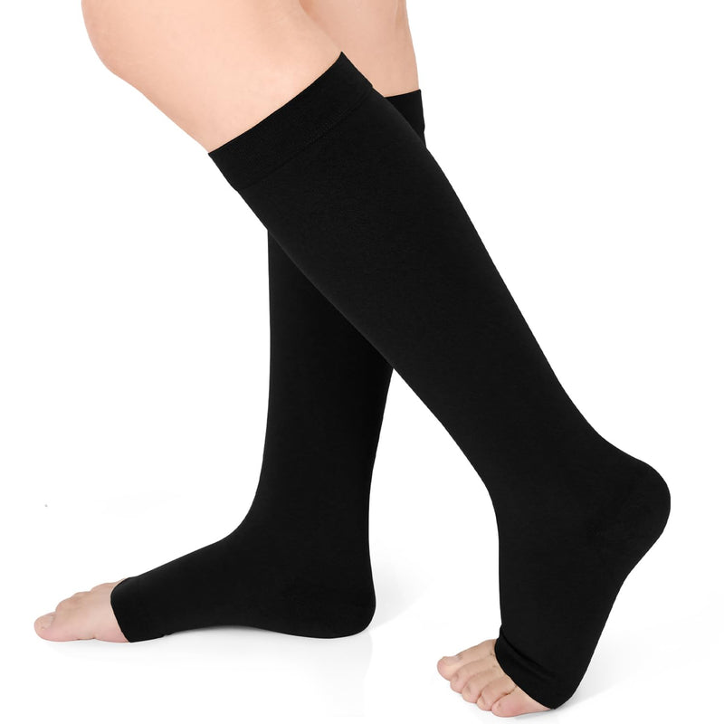 [Australia] - Evolyline Medical Compression Stockings Women & Men 20-30 mmhg Class 2, Compression Socks Thrombosis Stockings Women's Flight, Support Stockings Women's Support Tights for Varicose Veins Ankle Black XXL 