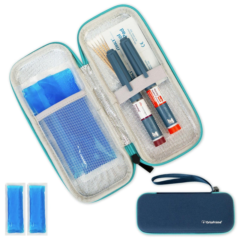 [Australia] - OrtoPrime Cooler Bag for Insulin with X2 Cooling Gels - Insulated Insulin Bag for Travel - Portable Cooler Bag for Insulin for Diabetics - Insulin Bag for 12 Hours Cooling. 