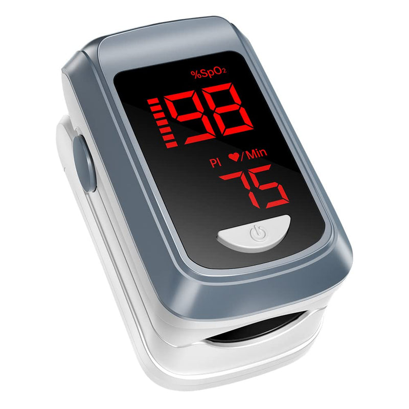 [Australia] - HOLFENRY Pulse Oximeter Oxygen Saturation Meter Finger Pulse Oximeter Finger Oximeter Pulse Monitor for Measuring SpO2, Pulse and Perfusion Index (PI) for Adults at Home or Outdoor Sports Gray 