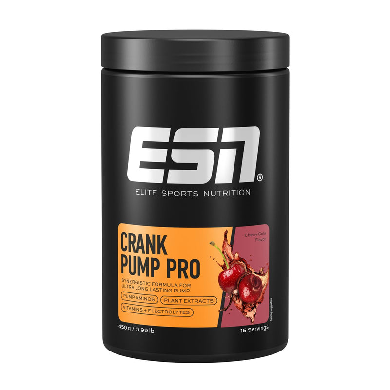 [Australia] - ESN Crank Pump Pro, Cherry Cola, 450 g, pre-workout booster, for maximum muscle pump, performance and regeneration, tested quality - made in Germany 