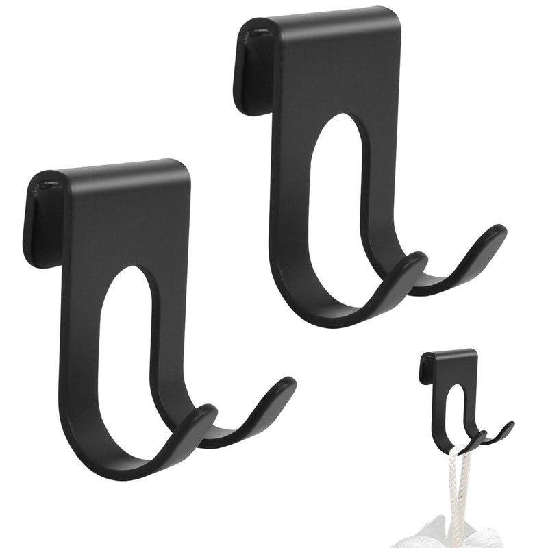 [Australia] - Naapesi Pack of 2 razor holder for plug, razor holder hook made of stainless steel, waterproof self-adhesive razor holder, razor hook without drilling for bathroom and kitchen organization (black) black 