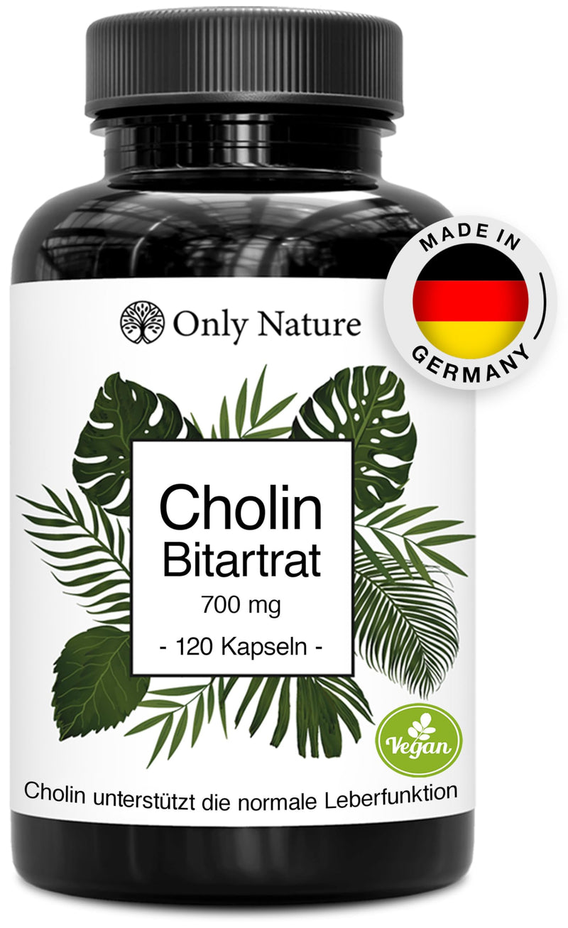 [Australia] - High-dose choline 700 mg - 120 liver capsules - Natural & effective - produced in Germany & laboratory tested - high-dose choline capsules - detoxify the liver - choline bitartrate 