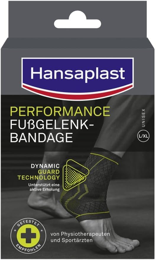 [Australia] - Hansaplast Performance ankle bandage, ankle bandage stabilizes & relieves the joint, ankle bandage for right & left ankle supports active recovery, size L/XL 