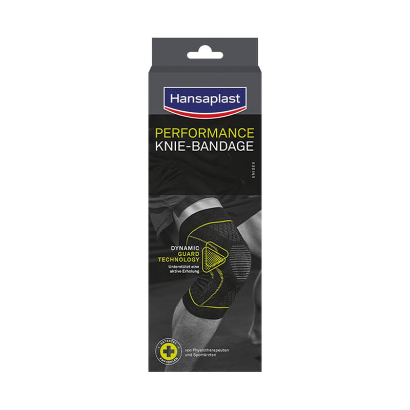 [Australia] - Hansaplast Performance knee bandage, knee bandage stabilizes & relieves the joint, bandage for right & left knee joints supports active recovery, size S/M 