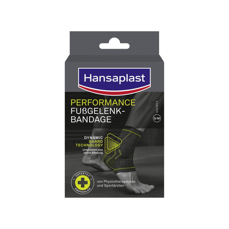 [Australia] - Hansaplast Performance ankle bandage, ankle bandage stabilizes & relieves the joint, ankle bandage for right & left ankle supports active recovery, size S/M 