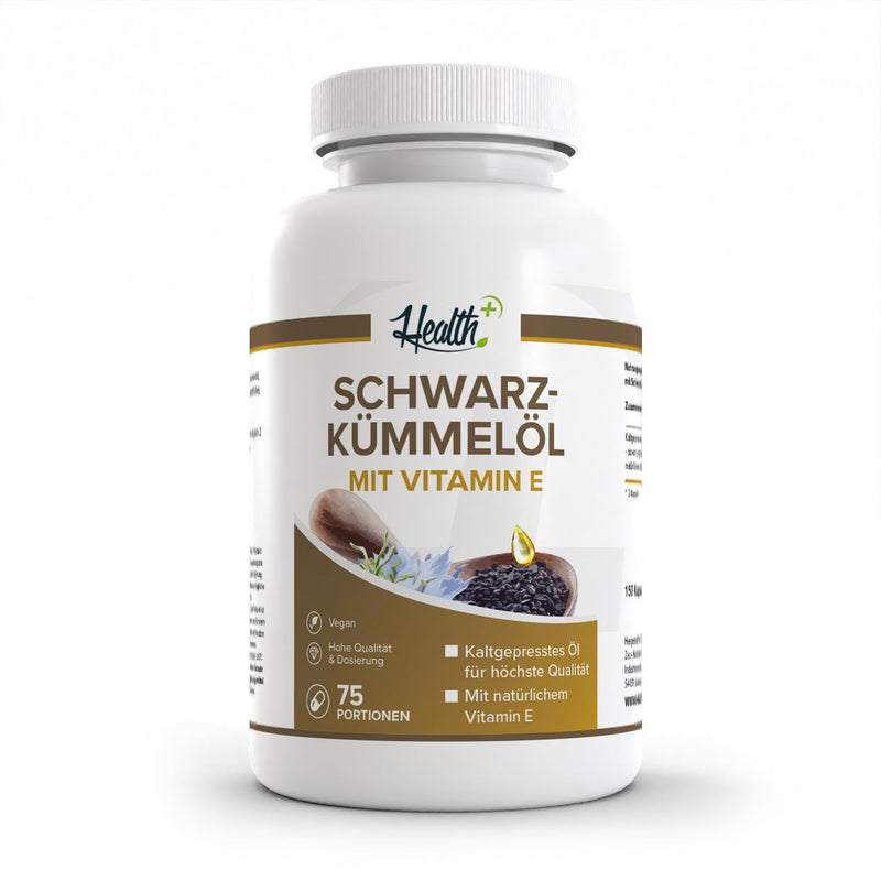 [Australia] - Health+ Black Cumin Oil - 150 Capsules with Vitamin E - Made in Germany 