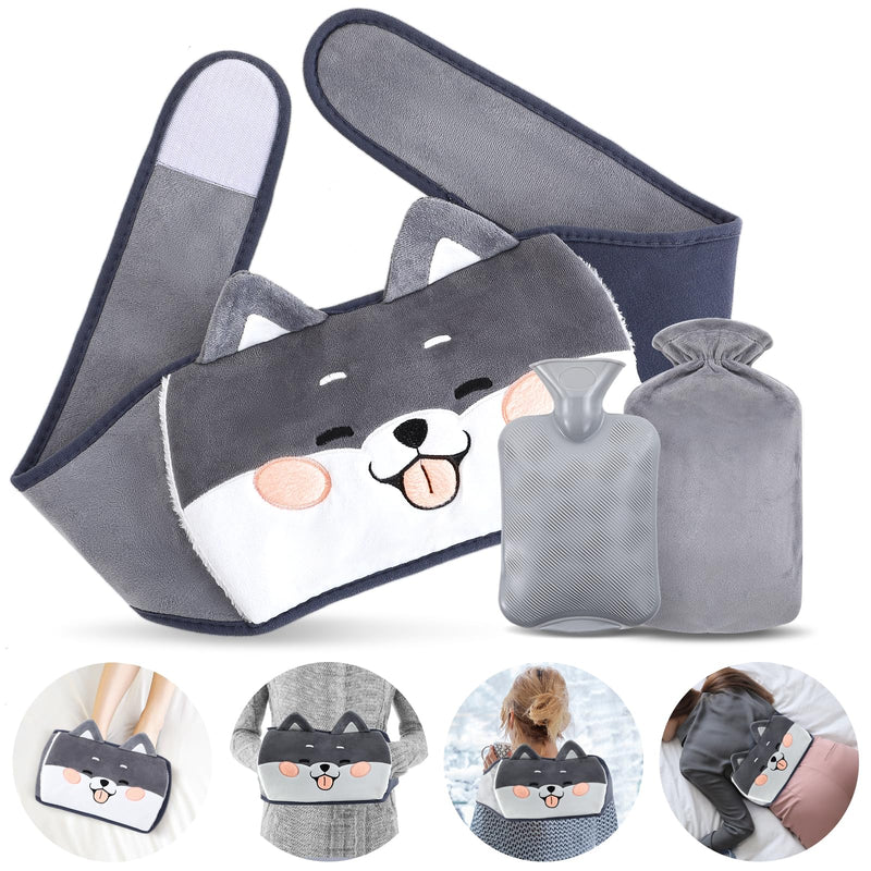 [Australia] - Hot water bottle belt, hot water bottle belt 3 in 1 portable PVC hot water bottle, hot water bottle with cover, hot water bottle made of rubber with soft waist cover, for neck and shoulder, back, legs, waist 