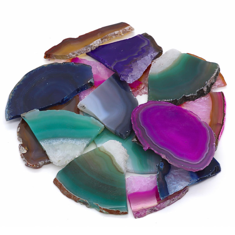 [Australia] - LAVISA Premium Healing Stones Gemstone Set | Gemstones crystals as decoration or for water treatment | 100% natural stones mineral stones | Basic mixture of gemstone water (agate slices) agate slices 