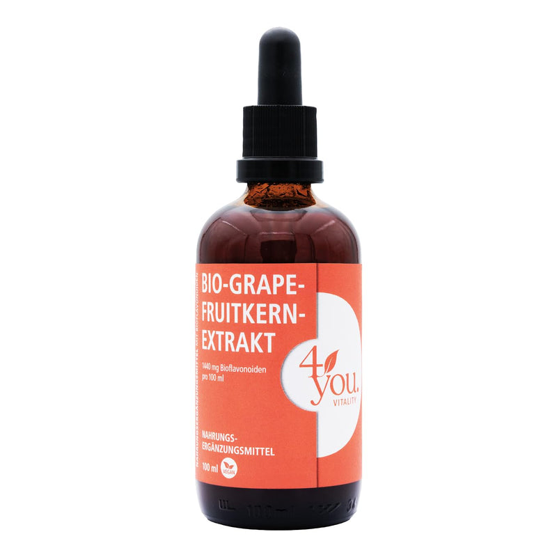 [Australia] - 4you. VITALITY organic grapefruit seed extract 100 ml - extra high dose: 1440 mg bioflavonoids per 100 ml - organic grapefruit extract from seeds and peels - vegan - produced in Germany 