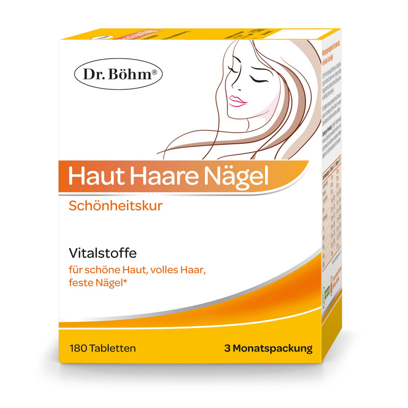 [Australia] - Dr. Böhm Skin Hair Nails: Vitamins & Nutrients for Skin, Hair & Nails, with Silicon from Golden Millet & Silica, Selenium, Biotin, Zinc, 180 Tablets 180 Pieces (Pack of 1) 