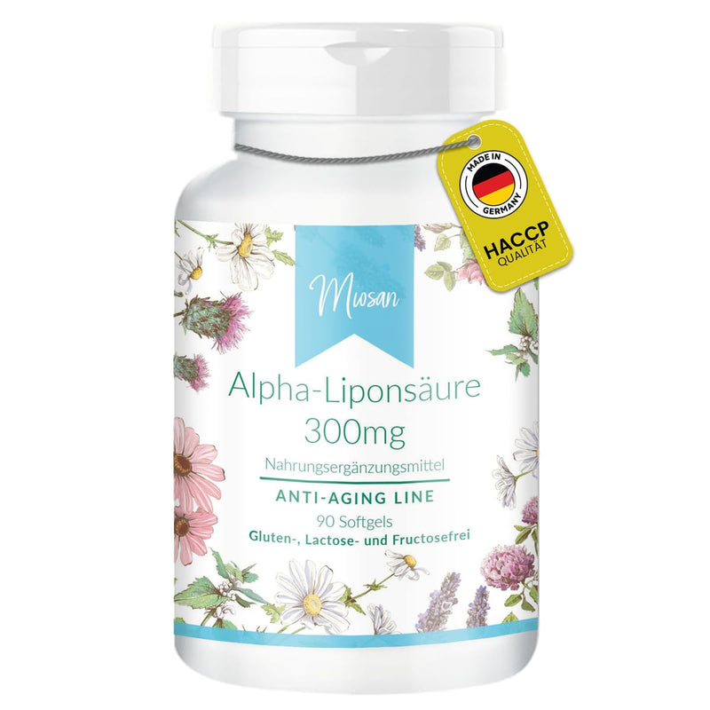 [Australia] - Alpha lipoic acid 300mg - ANTI-AGING LINE - 90 softgels - high dosage - 100% vegan - production & laboratory testing in Germany | MIOSAN® CLUB - Exclusive well-being 