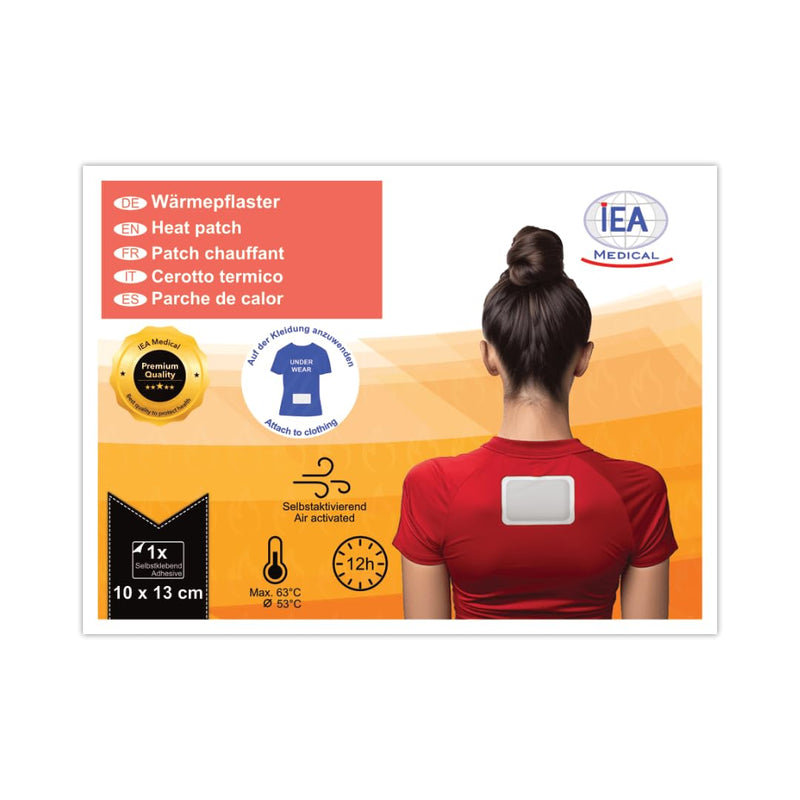 [Australia] - IEA Medical - Box of 10 10x13cm, heat plasters, body warmer, back warmer, body warmer, deep heat, for muscle and joint pain, self-adhesive 10x13 cm 