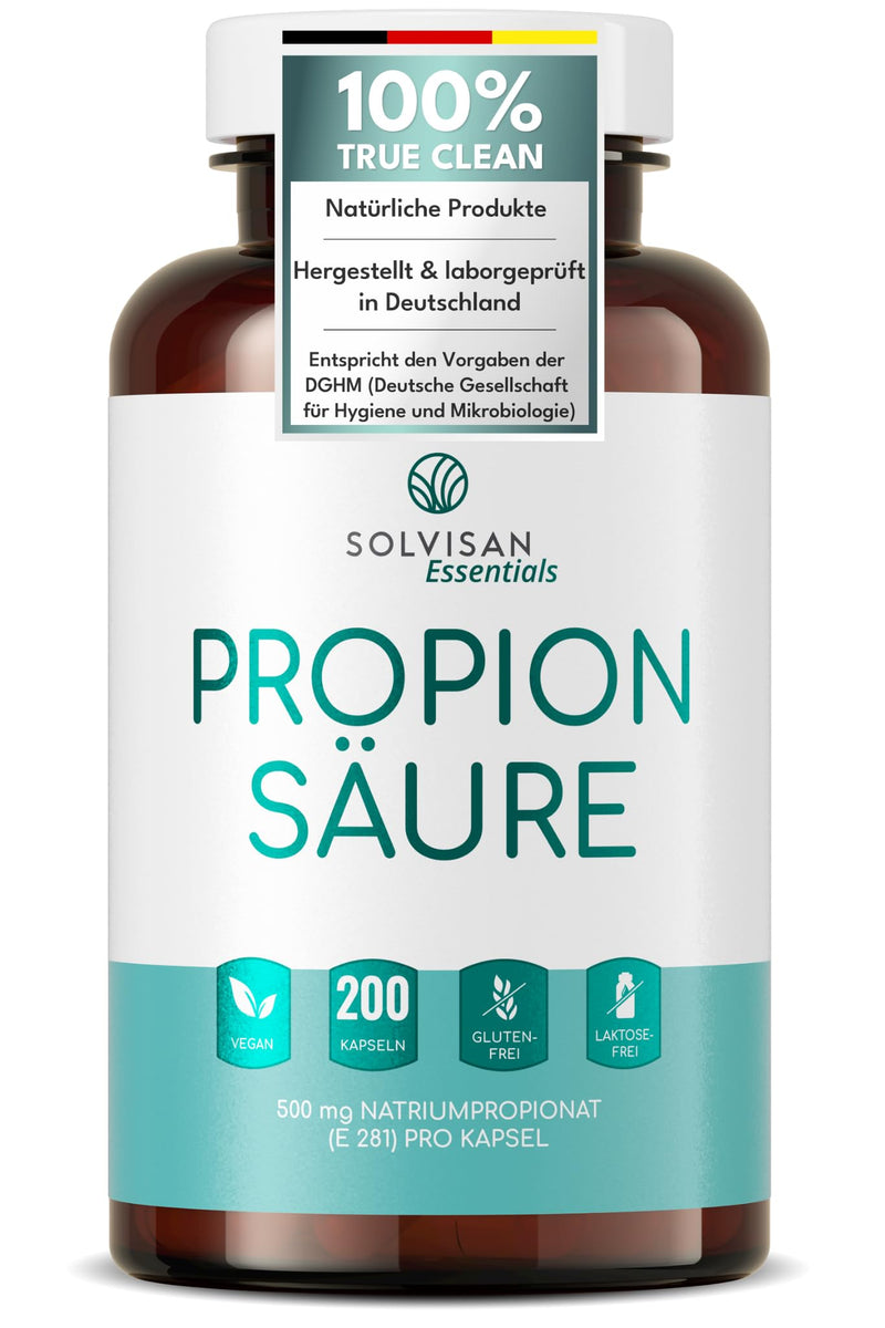 [Australia] - Solvisan propionic acid capsules with sodium propionate 500mg - 200 capsules - pure and vegan 