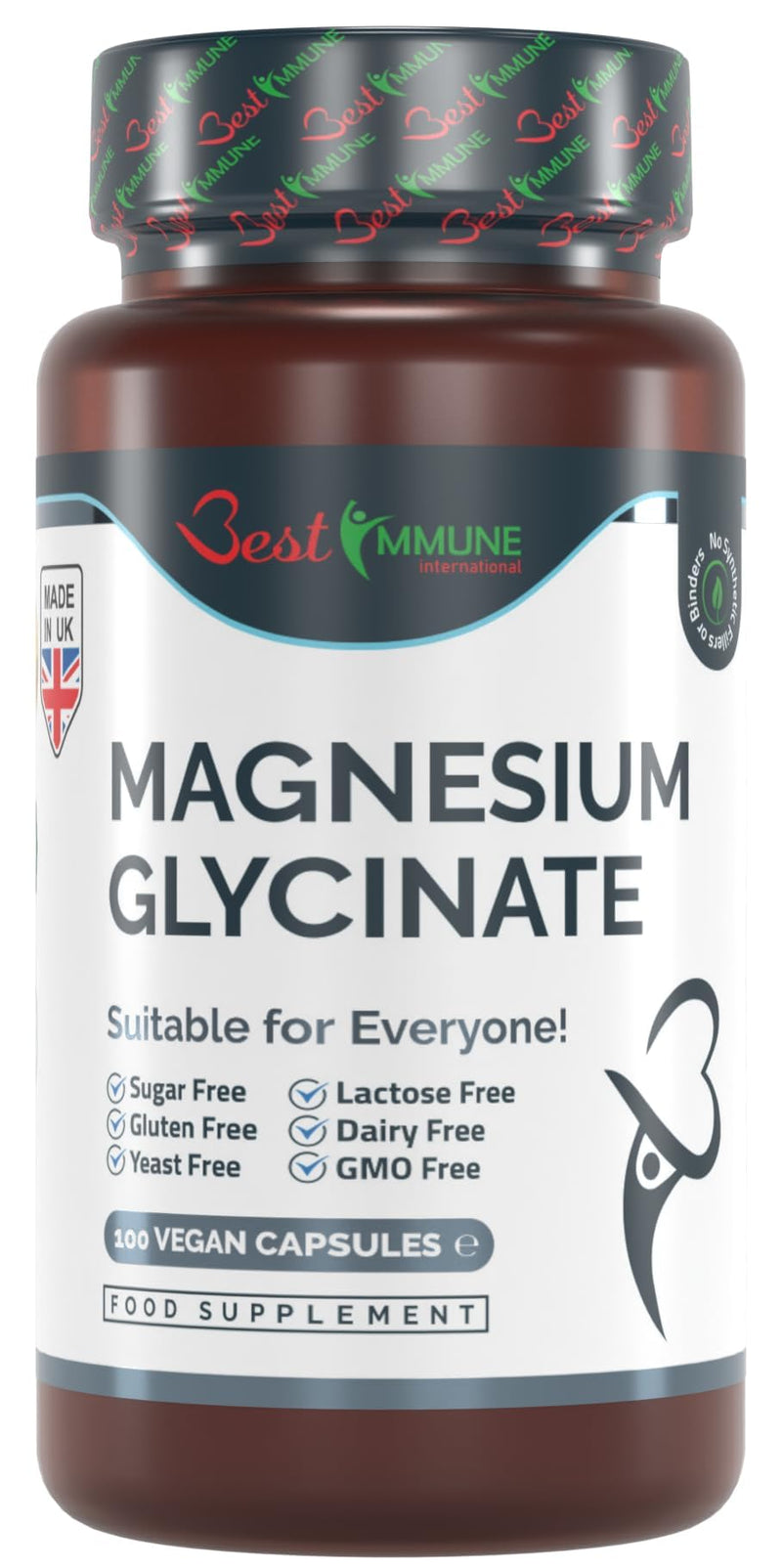[Australia] - Natural Magnesium Glycinate 500mg Premium Quality 100 Vegan Capsules Perfect Proportions Highest Bioavailability 