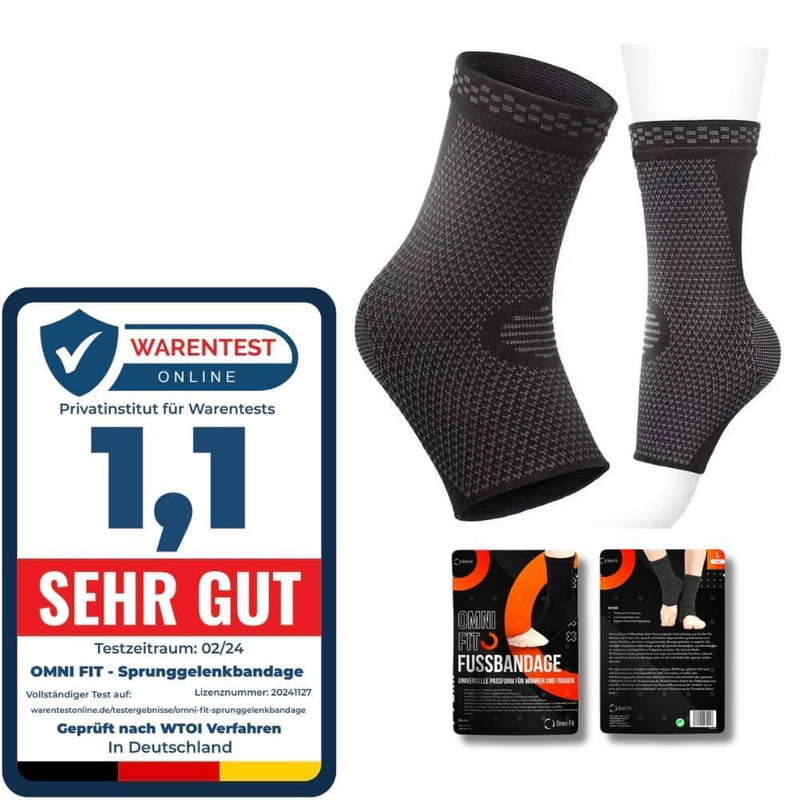 [Australia] - Omni Fit ankle support (1 piece) Maximum comfort, no sweating, no restrictions - for sports, arthritis, plantar fasciitis & more. For long-lasting relief and full freedom of movement. L Black 