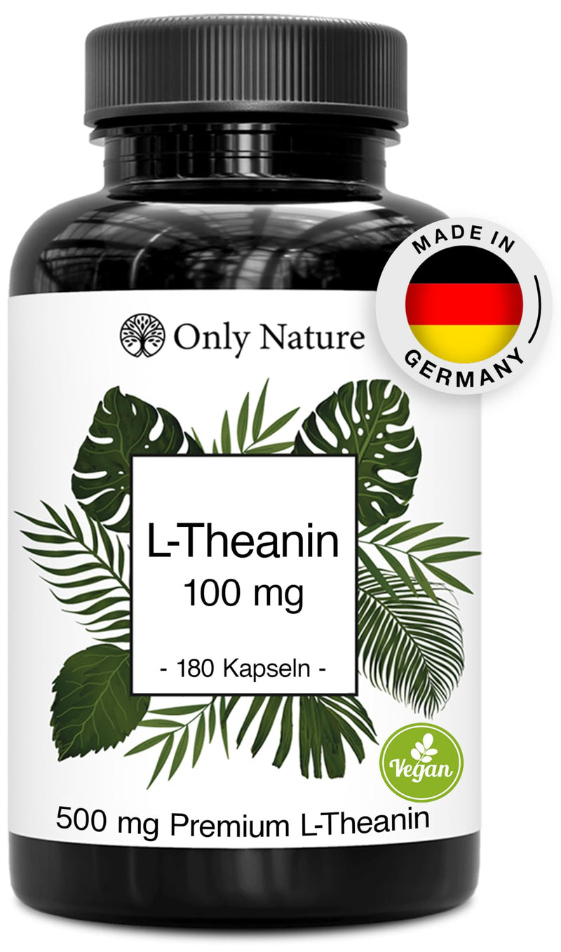 [Australia] - L Theanine 100 mg - 180 capsules - High dosage - produced in Germany & laboratory tested - Natural & Vegan - L-Theanine 