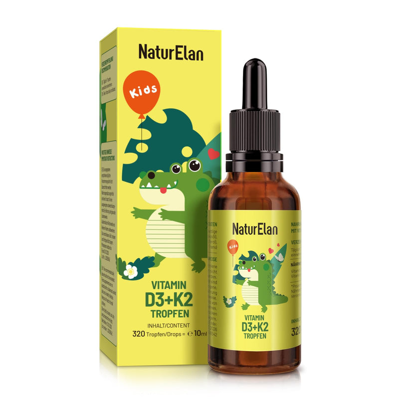 [Australia] - Vitamin D3 K2 children's drops for 320 days - 500 IU vitamin D & 25μg vitamin K2, vegetarian, without additives, produced in Germany 
