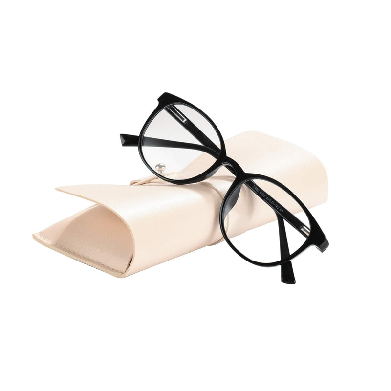 [Australia] - FONHCOO Blue Light Filter Glasses Women's TR90 Blue Light Glasses without Prescription, Super Light Anti-Fatigue Computer Glasses Gaming Safety Glasses (Black) Black 