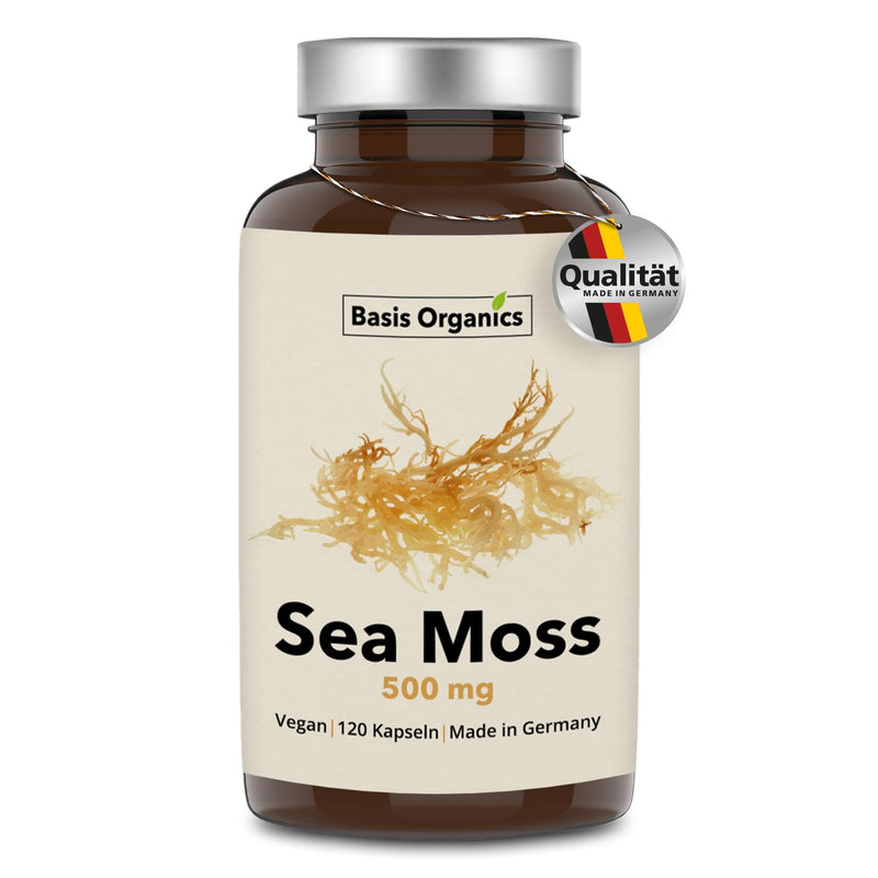 [Australia] - Sea Moss capsules from the alga Irish Moss - 100% natural cartilage kelp, sea moss from wild collection - Stimulates hair growth - Produced & laboratory tested in Germany - 120 capsules (60 days) 