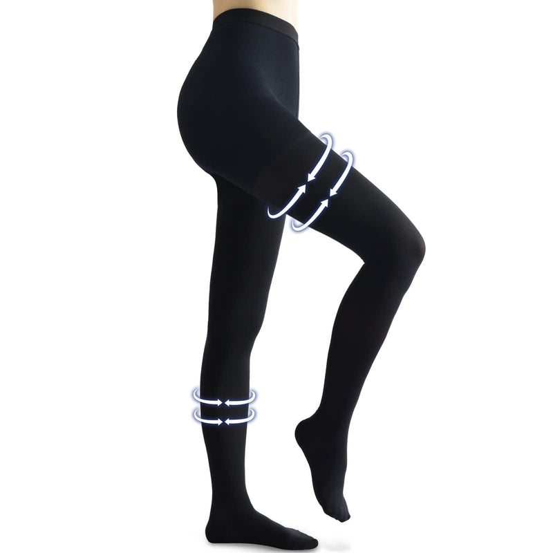 [Australia] - beister Medical compression stockings for women, long, 20-30 mmHg, support stockings for men, opaque toe wrap compression trousers, class 2, solid support for varicose veins, edema, black, 4XL 