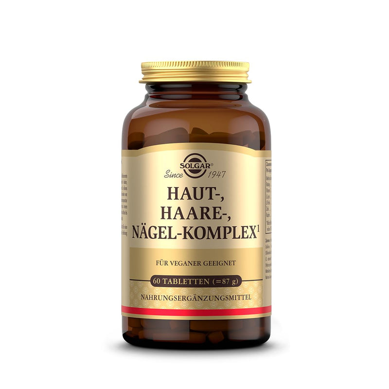 [Australia] - SOLGAR® skin, hair, nails complex | with MSM, red algae, vitamin C, lysine, proline, zinc & copper for hair, skin and nails | Unique formula with patented OptiMSM® | 60 tablets 60 pieces (pack of 1) 