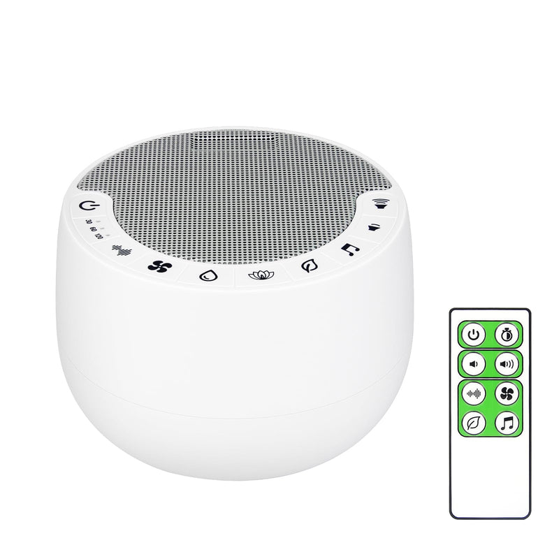 [Australia] - BIGMONAT White Noise Sleep Aid with Remote Control, with 70 Natural Soothing Sounds and AC Adapter, with Memory and Timing Functions to Improve Insomnia-White White-1 