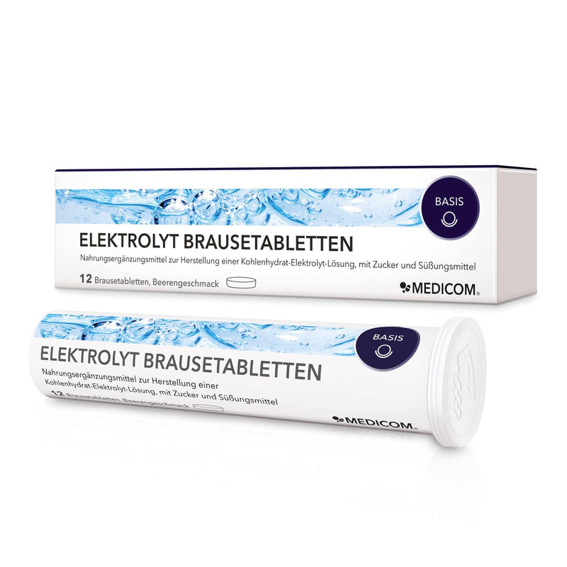 [Australia] - Medicom - Electrolyte effervescent tablets, electrolytes and carbohydrates for endurance, sodium, potassium, chloride, dextrose, berry flavor, hydration, vegan - 12 effervescent tablets 