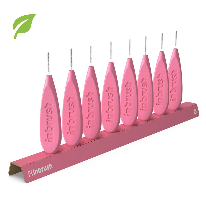 [Australia] - inbrush Premium Interdental Brushes - ISO Size 0 (0.4mm) - Pack of 8 with Practical Stand - For Narrow Spaces Between Teeth Pink / ISO 0 (0.4mm) 
