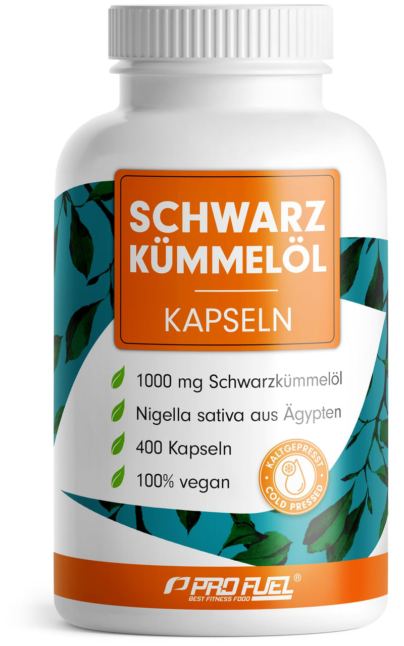 [Australia] - Black cumin oil capsules 400x VEGAN, 1000mg Egyptian black cumin oil per day, IMPORTANT: Vegan capsule shell WITHOUT gelatin!, natural vitamin E, laboratory tested & certified, supply for 200 days 1x 400 capsules 