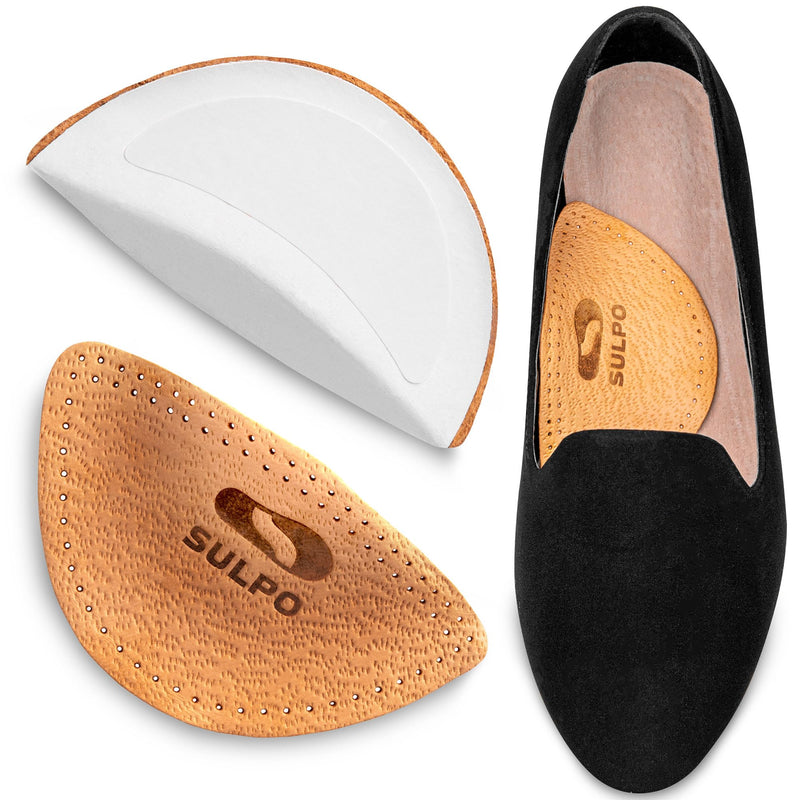 [Australia] - SULPO Orthopedic wedge insoles - leather insoles for flat feet - splayfoot insoles - splayfoot insoles - longitudinal arch support - metatarsal pad - arched arch wedge - 35-37 