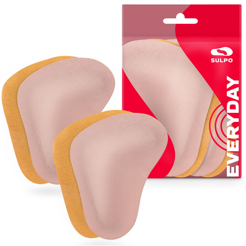 [Australia] - SULPO 2 pairs of T-shaped orthopedic insoles for flat feet - leather splayfoot pads - metatarsal pads - metatarsal pads - transverse arch support - self-adhesive - 38-40 