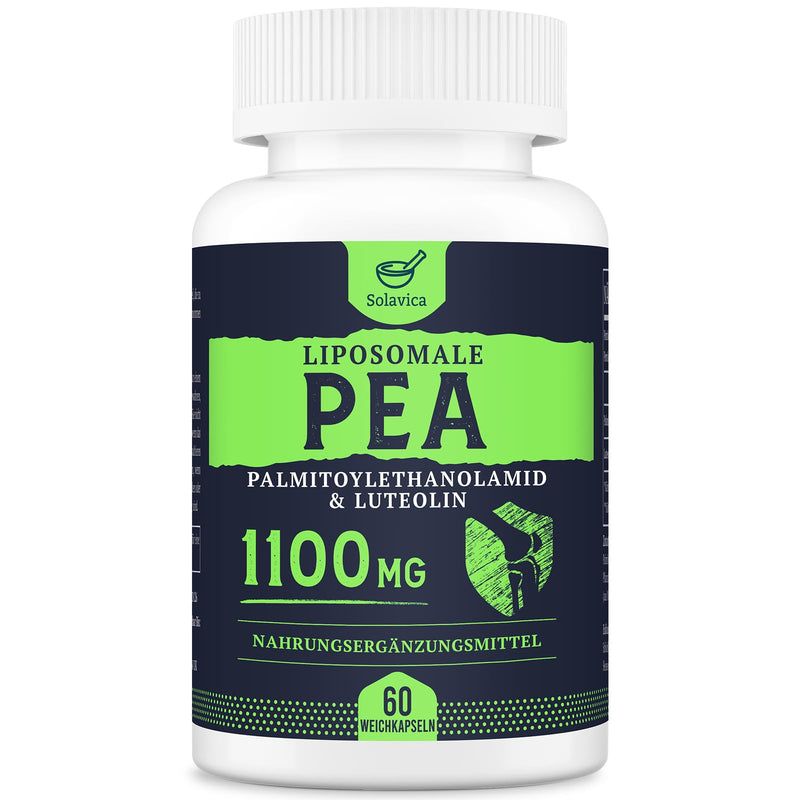 [Australia] - Liposomal Palmitoylethanolamide (PEA) 1100 mg with Luteolin, Micronized PEA - High Purity, Super Absorption, 60 Softgels (Pack of 1) 60 Pieces (Pack of 1) 