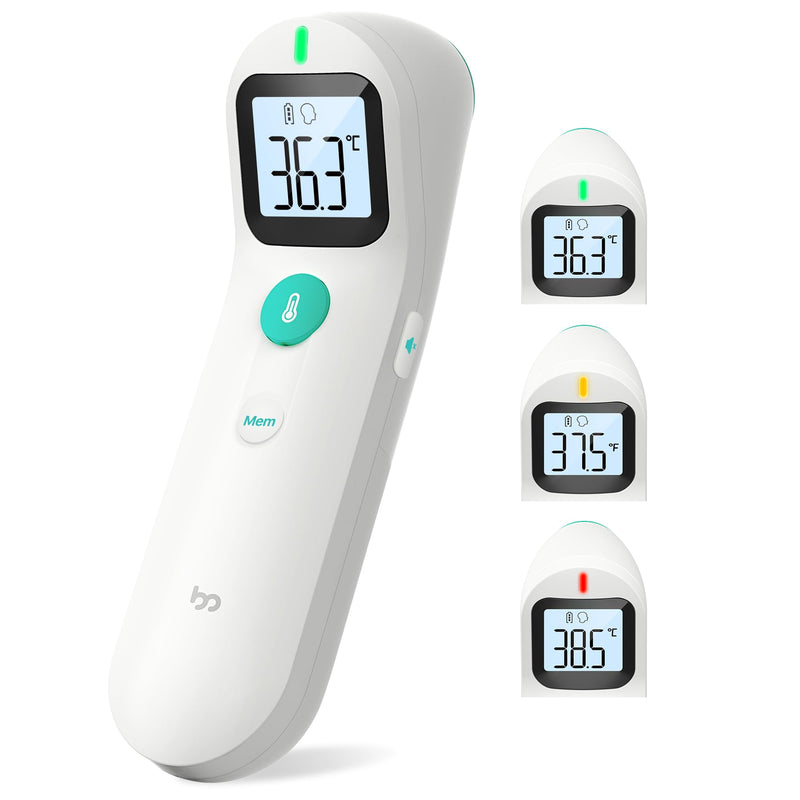 [Australia] - Fever thermometer contactless for babies and adults, digital forehead thermometer, infrared thermometer with immediate, accurate reading, fever alarm, white 