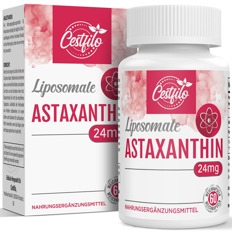 [Australia] - Cestfilo Liposomal Astaxanthin Supplement 24 mg, Maximum Absorption, Gluten Free, GMO Free (60 pieces (pack of 1)) 60 pieces (pack of 1) 