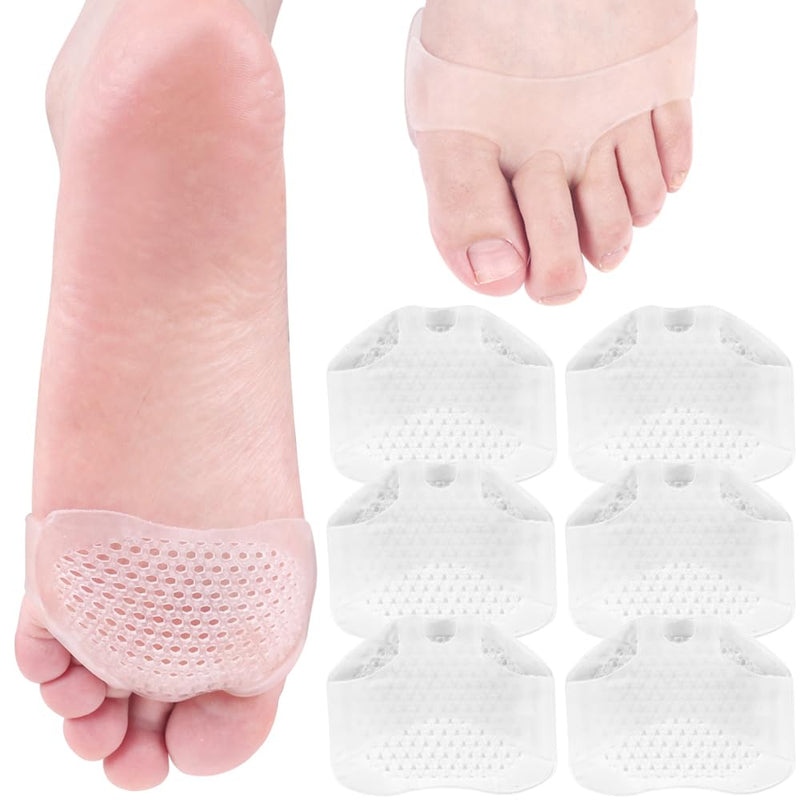 [Australia] - Hilph Silicone Bunion Pads Forefoot Pads Metatarsal Pads, Breathable Foot Pads, Gel Forefoot for Metatarsalgia, Bladder Relief, Atrophy Pain, Pack of 6 