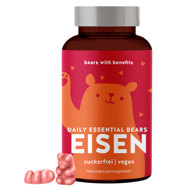[Australia] - Iron gummy bears - powerhouse against iron deficiency - 14mg per dose - 45 pieces - for cognitive energy and a strong immune system - vegan-sugar-free vitamin gummies - Bears with Benefits 