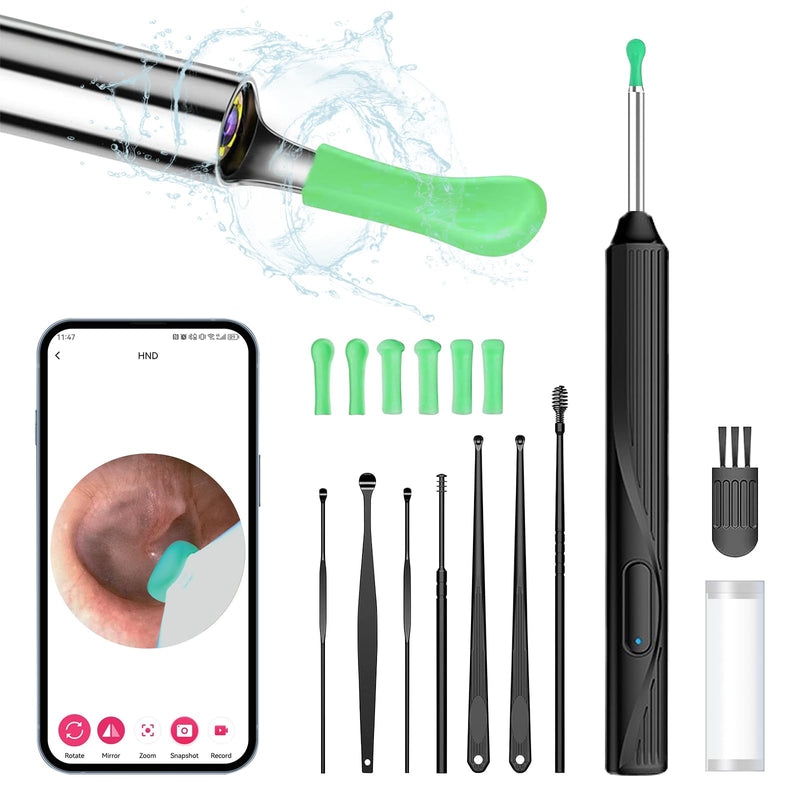 [Australia] - Earwax Remover Otoscope, 1080P WiFi Ear Cleaner HD Ear Camera IP67 Waterproof Ear Cleaner 3.5mm Lens Ear Endoscope with 6 LEDs Rechargeable Ear Cleaner for Children, Adults and Pets 
