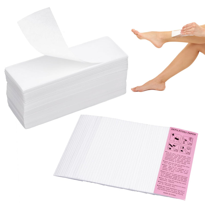 [Australia] - Fleece strips for warm wax and sugar paste, pack of 200, wax strips, hair removal, skin-friendly, tear-resistant waxing strips for any type of depilation on the legs, chest, back, intimate area and face 