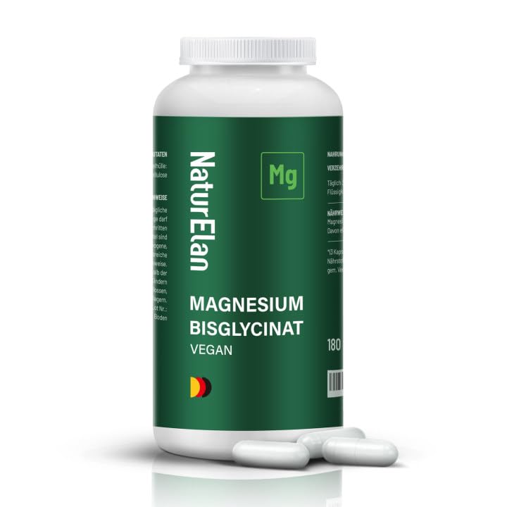 [Australia] - Magnesium bisglycinate capsules - 180 capsules, 770mg magnesium glycinate per capsule, of which 100mg elemental magnesium, vegan, produced in Germany 