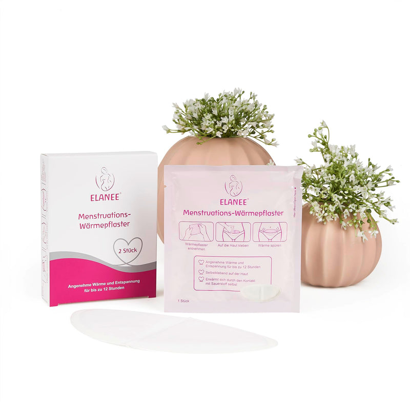 [Australia] - ELANEE Menstrual Heat Patches, 12 Hours of Soothing Warmth and Relaxation During Your Period, Warms Through Contact with Oxygen, Skin-Friendly, Pack of 2 (734-00) 