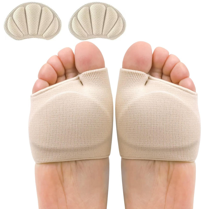 [Australia] - AYNKH Metatarsal Pads Metatarsal Gel Protector Cushion for Women Men Bunion Foot Cushion Fabric Soft Socks for Feet Support Pain Relief Gel Foot Pad for Heels Metatarsalgia 