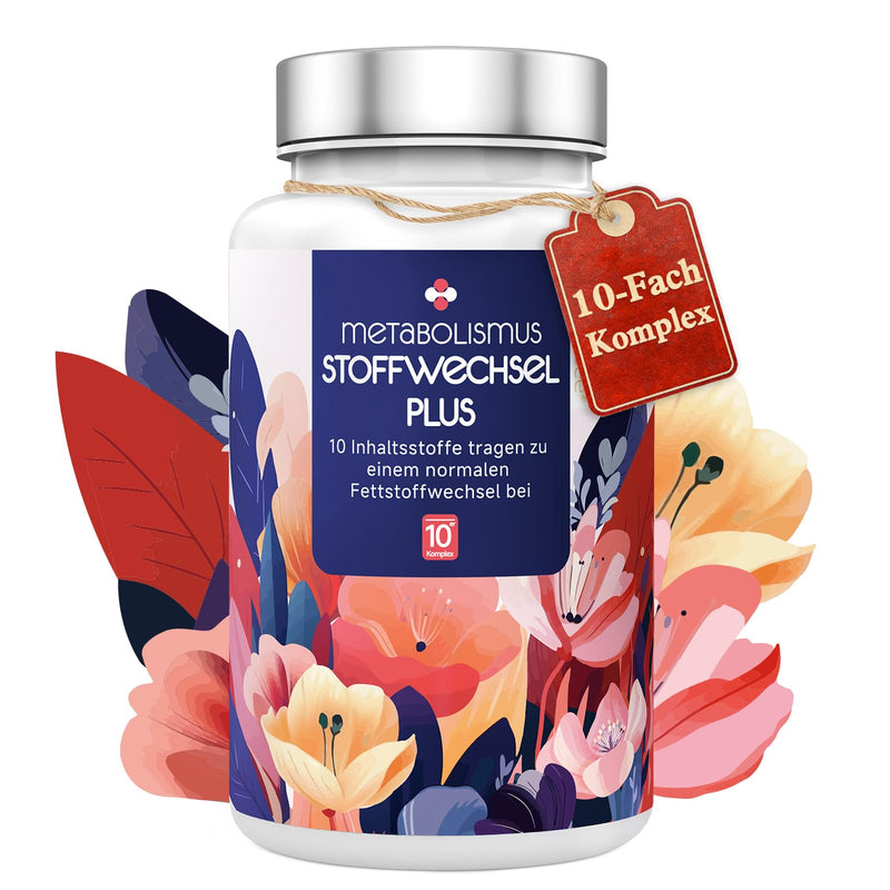 [Australia] - Metabolism 10-fold complex high dose with L-carnitine green tea choline wild Indian asparagus bitter melon garcinia cambogia & chrome apple cider vinegar capsules produced in Germany 