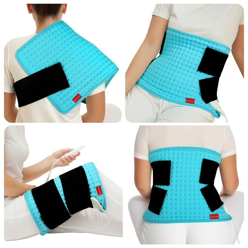 [Australia] - Comfytemp 9 heat levels heating pad with 1-9 hour automatic switch-off, 31 x 61cm heat pad with 2 Velcro straps, portable heat for back, shoulder, leg, arm, washable electric blanket with 2.7 m cable 61x31cm 